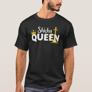 シーシャ女王クラウン水タバコ煙蒸気 Tシャツ