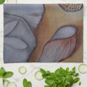 シーショアでの貝殻 キッチンタオル (折り畳み)