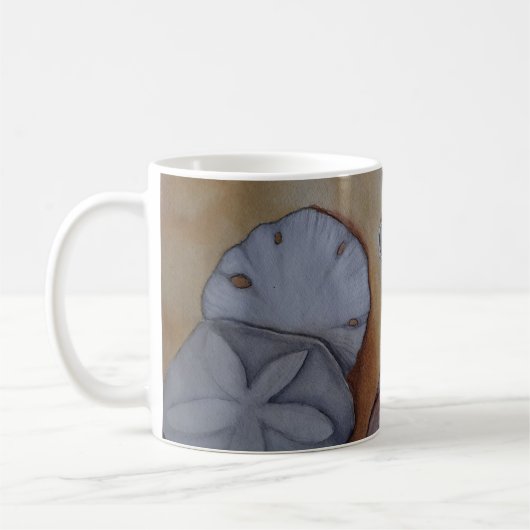 シーショアでの貝殻 コーヒーマグカップ (左)