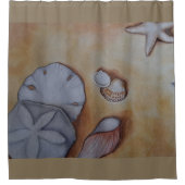 シーショアでの貝殻 シャワーカーテン (正面)