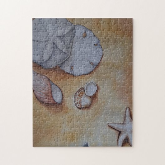 シーショアでの貝殻 ジグソーパズル (縦)