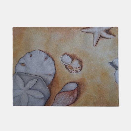 シーショアでの貝殻 ドアマット (正面)