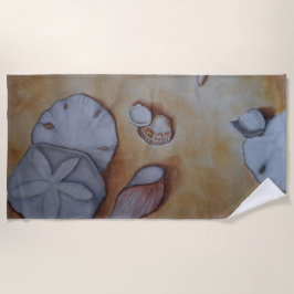 シーショアでの貝殻 ビーチタオル