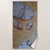 シーショアでの貝殻 ビーチタオル (正面)