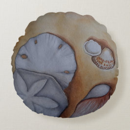 シーショアウォーターカラー装飾用クッション ラウンドクッション