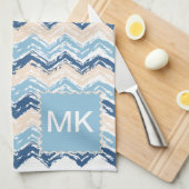 シーショアクライブラストジグザグ キッチンタオル (四つ折り)