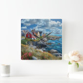 シーショアコテージウォールクロック スクエア壁時計 (ホーム)