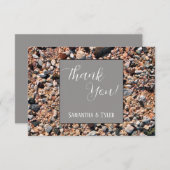 シーショアコーラルサンド&シェルモダンビーチ結婚式 サンキューカード (正面/裏面)