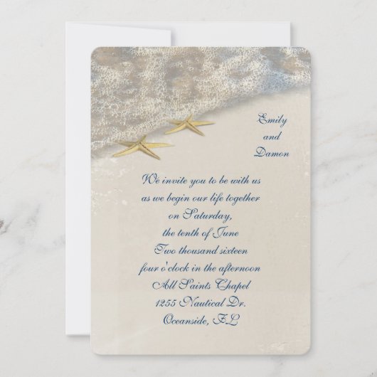 シーショアヒトデ結婚ィズ 招待状 (正面)