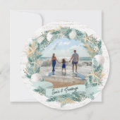 シーショアビーチクリスマスリースと写真 シーズンカード (正面)