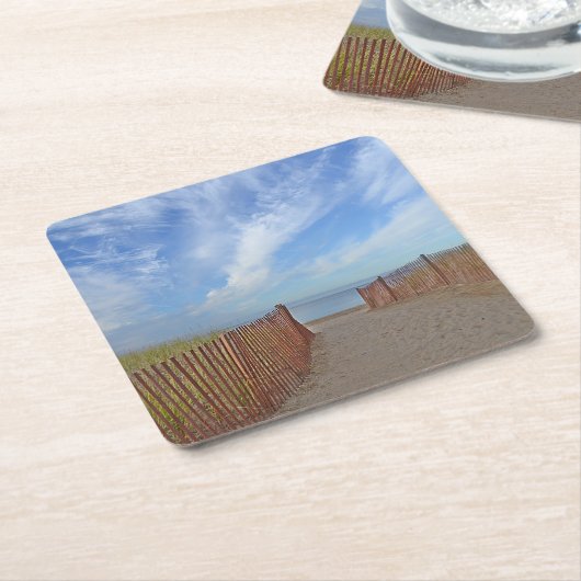 シーショアビーチパーティーコースター スクエアペーパーコースター (アングル)