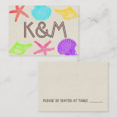 シーショアビーチ結婚式座席表 プレイスカード (正面/裏面)