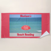 シーショアビーチ読ズレッド ビーチタオル (正面)