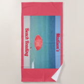 シーショアビーチ読ズレッド ビーチタオル (正面)