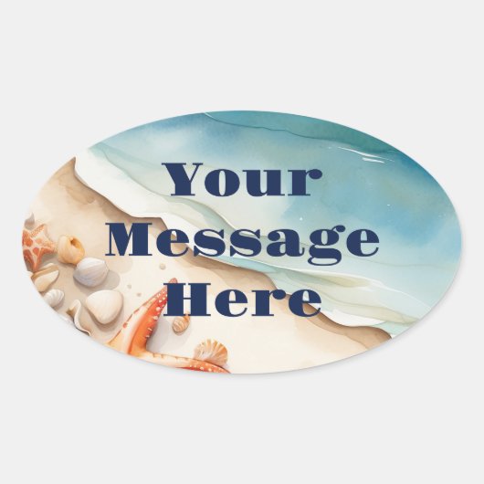 シーショアブリスビーチパーティー 楕円形シール (正面)