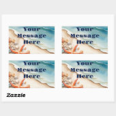 シーショアブリスビーチパーティー 長方形シール (シート)