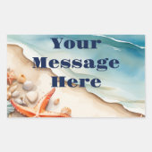 シーショアブリスビーチパーティー 長方形シール (正面)