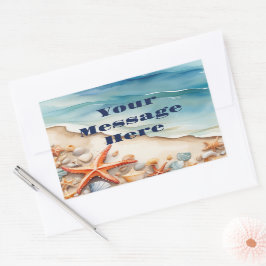 シーショアブリスビーチパーティー 長方形シール