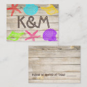 シーショア結婚ウッド座席表 プレイスカード (正面/裏面)