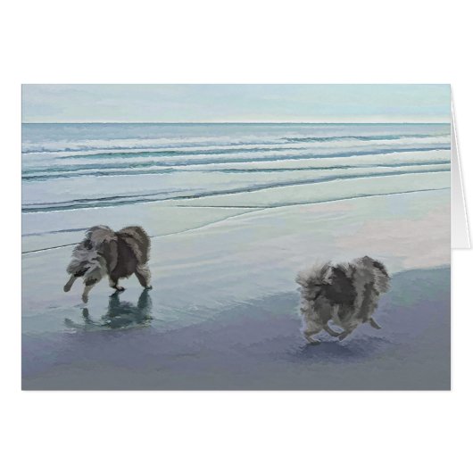 シーショア絵画の犬の芸術でケソーン (正面横)