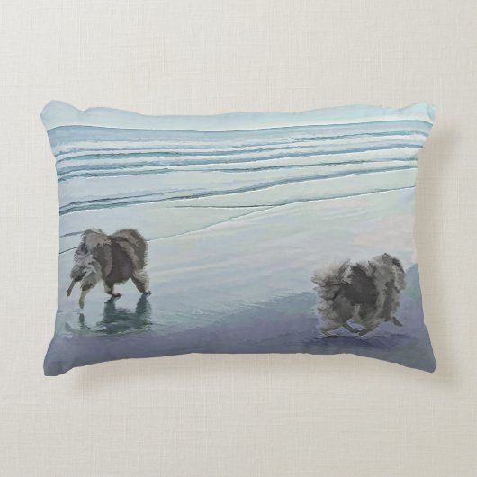シーショア絵画の犬の芸術でケソーン アクセントクッション (正面)