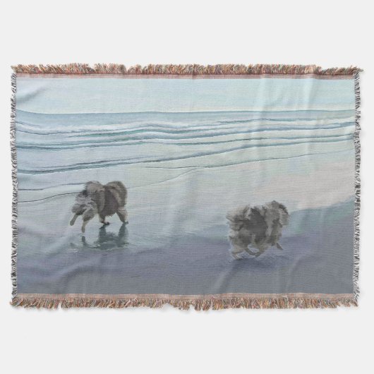 シーショア絵画の犬の芸術でケソーン スローブランケット (正面)