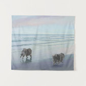 シーショア絵画の犬の芸術でケソーン タペストリー (正面(横))