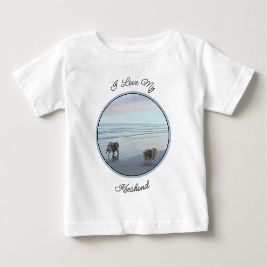 シーショア絵画の犬の芸術でケソーン ベビーTシャツ (正面)