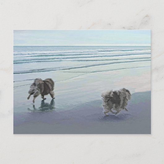 シーショア絵画の犬の芸術でケソーン ポストカード (正面)