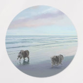 シーショア絵画の犬の芸術でケソーン ラベル (デザイン2)
