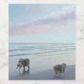シーショア絵画の犬の芸術でケソーン ワインラベル (シングルラベル)