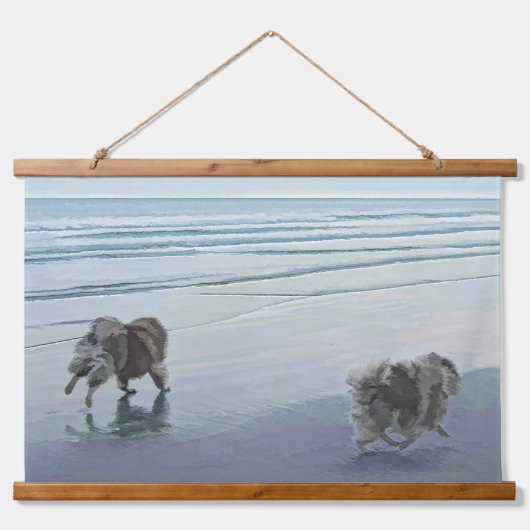 シーショア絵画の犬の芸術でケソーン 吊り下げ型タペストリー (正面)