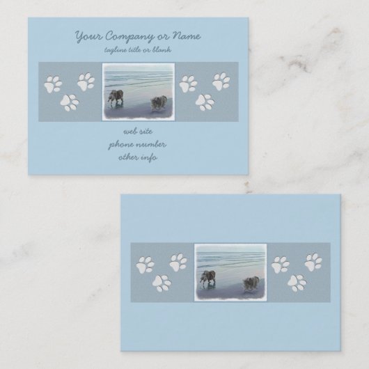 シーショア絵画の犬の芸術でケソーン 名刺 (正面/裏面)