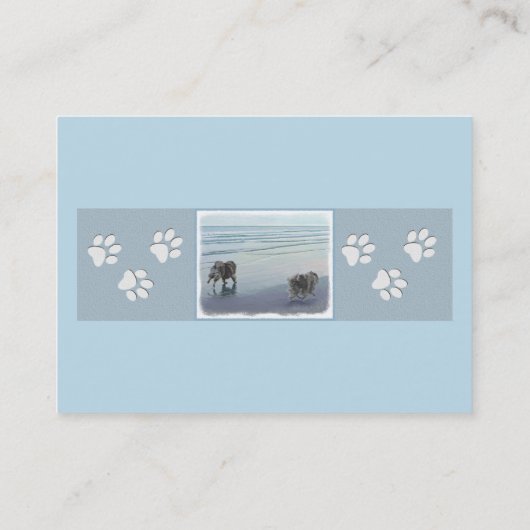 シーショア絵画の犬の芸術でケソーン 名刺 (裏面)