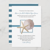 シーショア財宝海ビーチ結婚式 招待状 (正面/裏面)