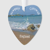 シーショア・デジタルの波が打ち上げ絵を描る オーナメント (正面)