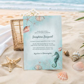 シーショア |ビーチブルーシーシェルブライダルシャワー 招待状