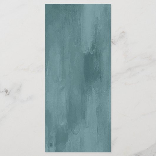 シーショア |ビーチブルー水彩シーシェル結婚ズ メニュー (裏面)