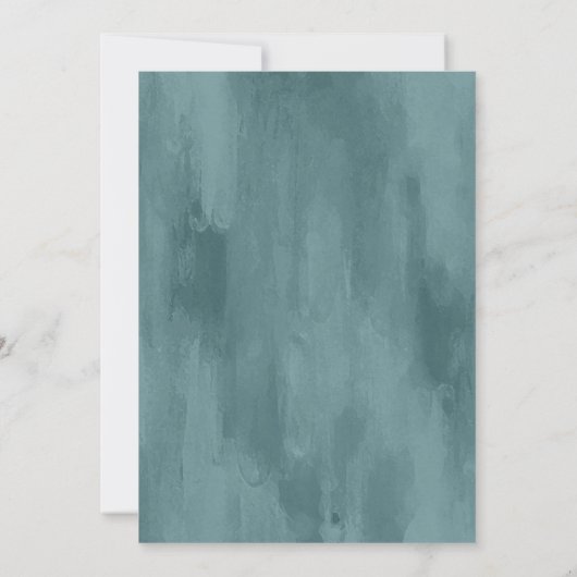 シーショア |ビーチブルー水彩シーシェル結婚ズ 招待状 (裏面)