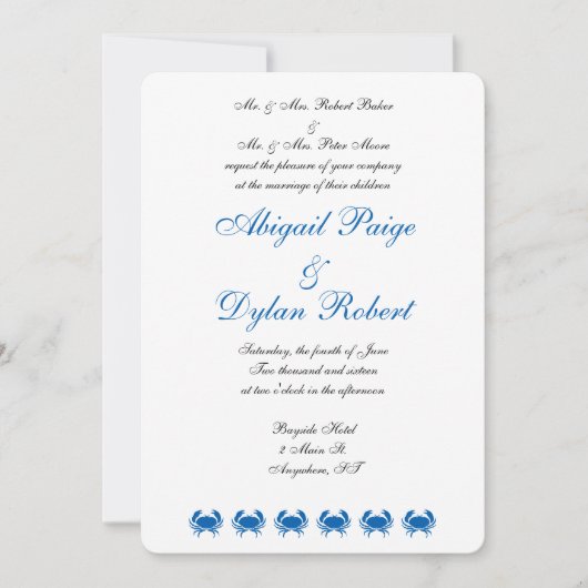 「シーショア」結婚式招待状 招待状 (正面)