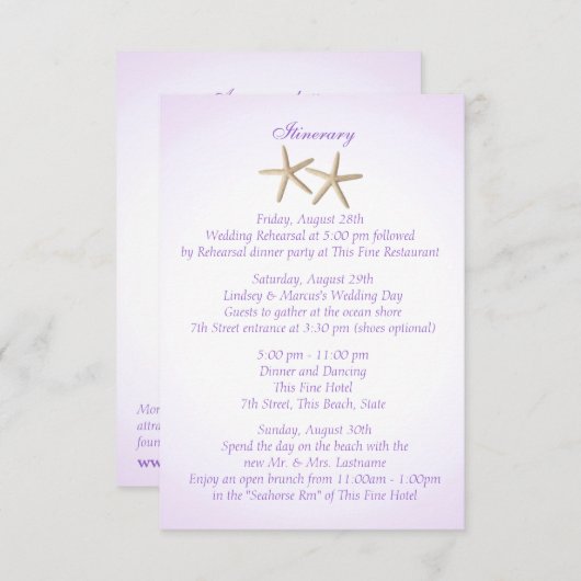 シーショパープルアジサイ結婚ズの皮付き植物 招待状 (正面/裏面)