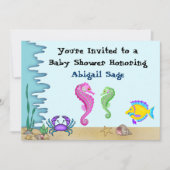 シーシーホースのニュートラルベビーシャワー招待状の下 招待状 (正面)