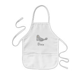 シーシールの下にかわいい女の子海 子供用エプロン