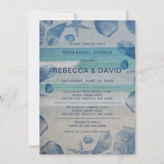 シーシ素朴ェルズシー海ビーチリハーサルディナー 招待状 (正面)