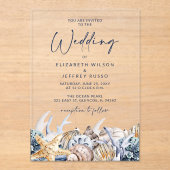 シーシ素朴ェル海シーサマービーチ結婚式 アクリル招待状 (正面)