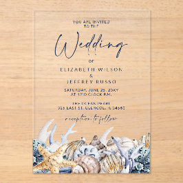 シーシ素朴ェル海シーサマービーチ結婚式 アクリル招待状