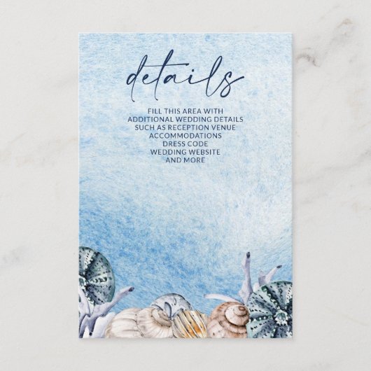 シーシ素朴ェル海シーサマービーチ結婚式 エンクロージャーカード (正面)