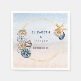 シーシ素朴ェル海シーサマービーチ結婚式 スタンダードカクテルナプキン