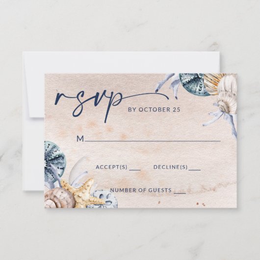 シーシ素朴ェル海シーサマービーチ結婚式 出欠カード (正面)