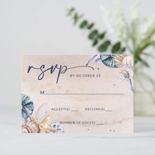 シーシ素朴ェル海シーサマービーチ結婚式 出欠カード (スタンド正面)